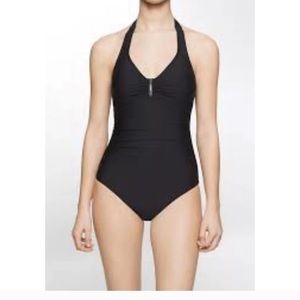 Calvin Klein black halter one piece swim suit